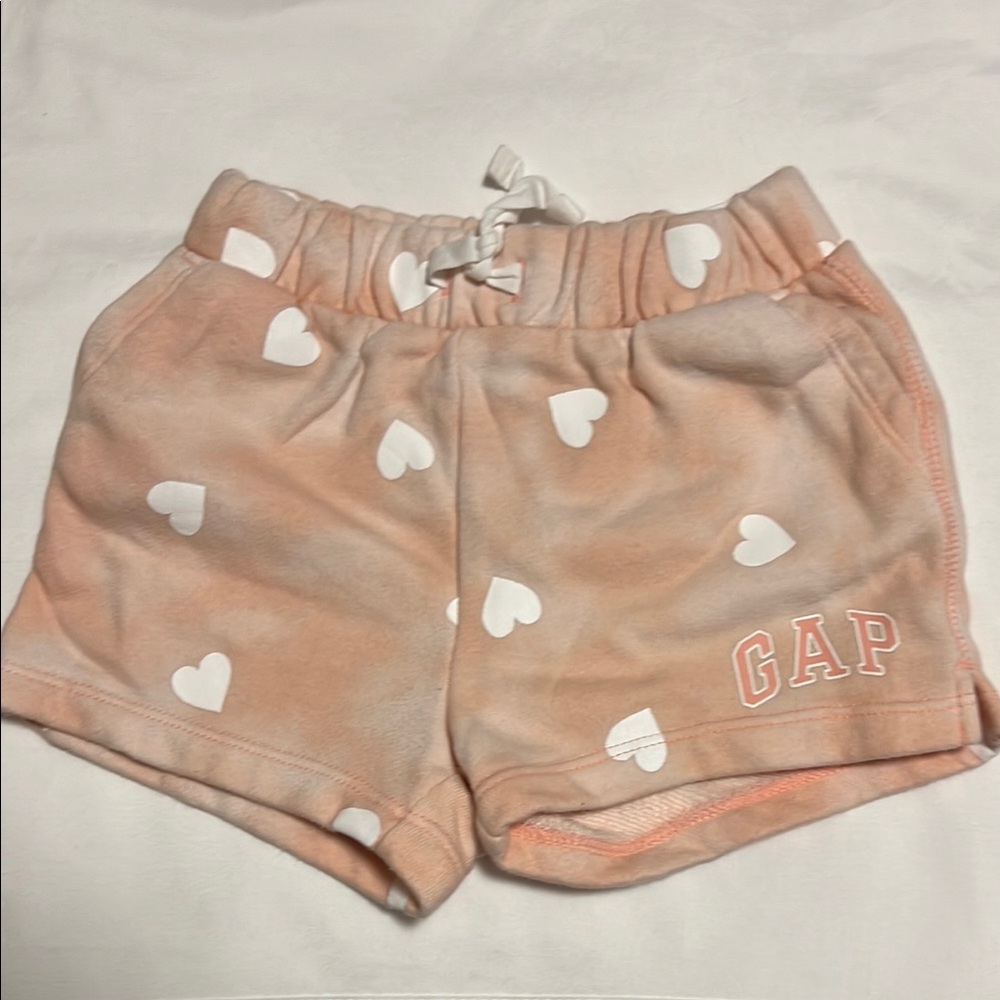 Baby GAP Pink and White Heart Patterned Casual Shorts 18-24 Months